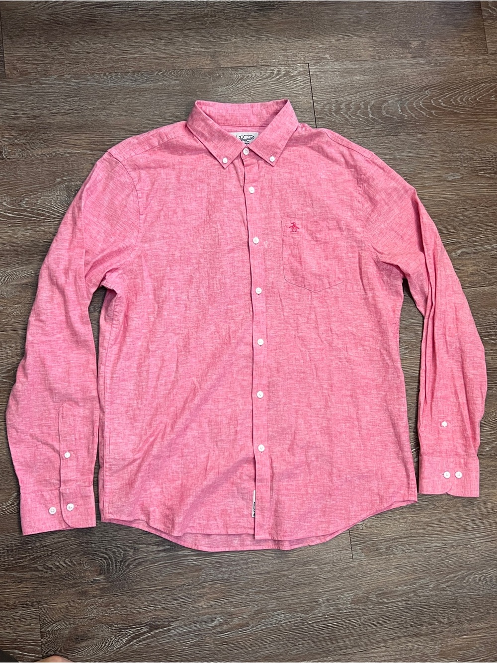 Original Penguin Pink Button-Down Long Sleeve Shirt